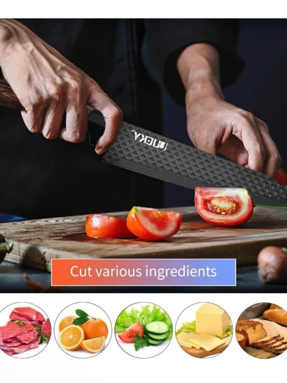 Chef Knife Set DFITO 6Pcs Stainless Steel pieces  Non-Stick Coating, Ultra Sharp - Picture 6 of 14